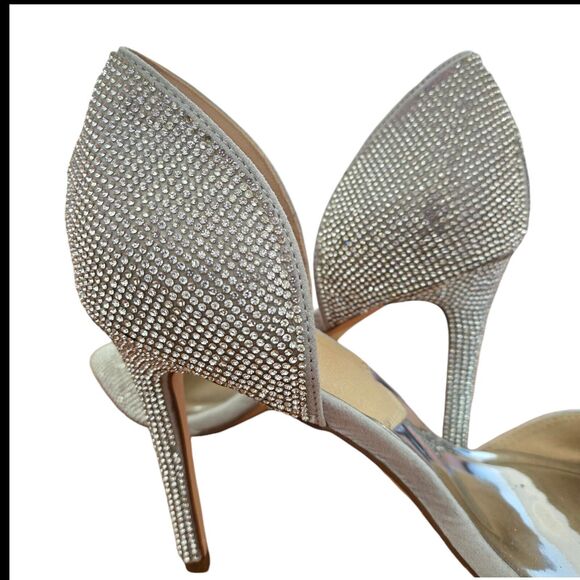 Windsor Sparkly Glittery Rhinestone Crystal Stiletto Dress Heels Slip-on Size 10 - Picture 3 of 5